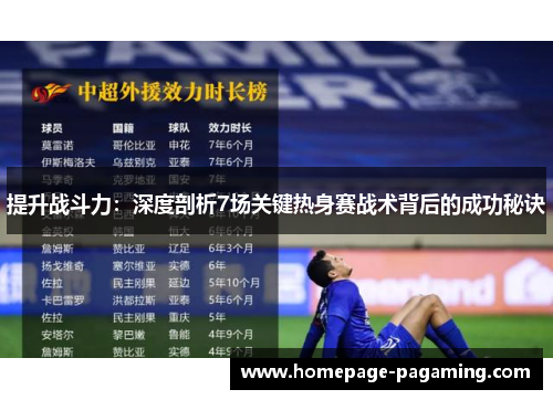 提升战斗力:深度剖析7场关键热身赛战术背后的成功秘诀 提升战斗力:深度剖析7场关键热身赛战术背后的成功秘诀