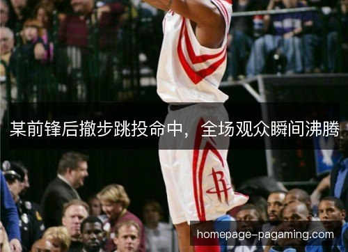 某前锋后撤步跳投命中，全场观众瞬间沸腾